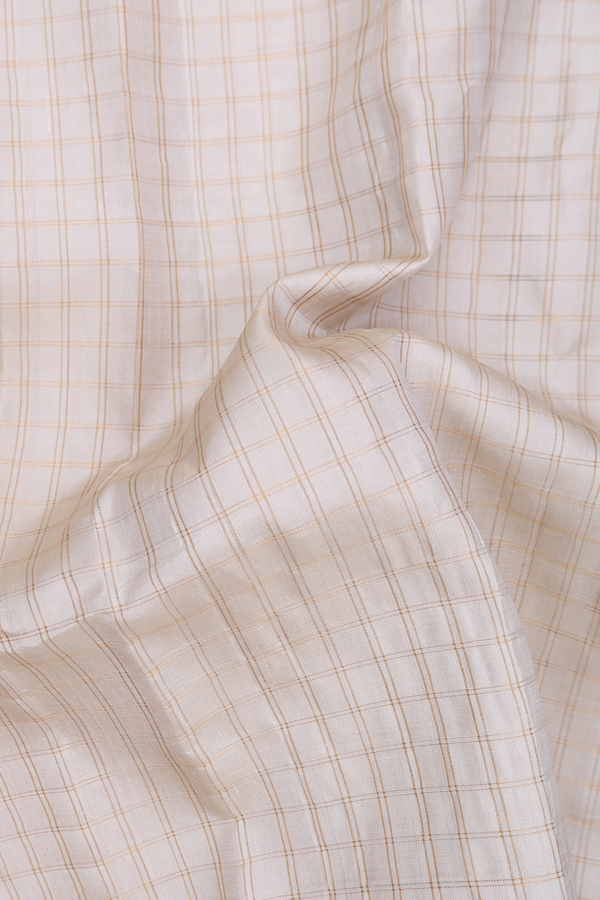 Gadwal Silk Saree In Off White Color With Checks Design
