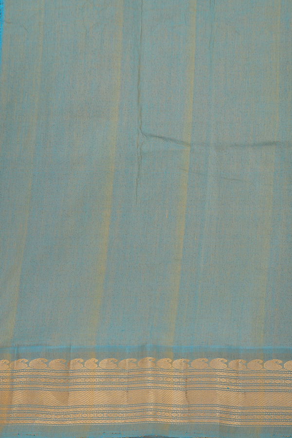 Gadwal Silk Saree In Black With Zari Buttas