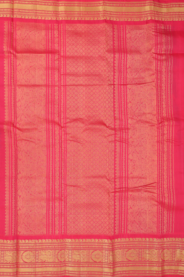 Gadwal Silk Saree In Dual Tone With Zari Buttas