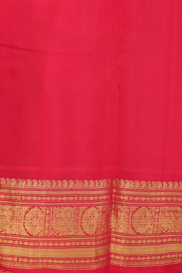 Gadwal Silk Saree In Dual Tone With Zari Buttas