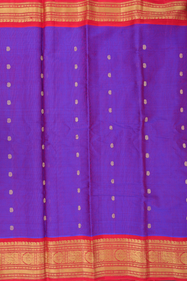 Gadwal Silk Saree In Dual Tone With Zari Buttas