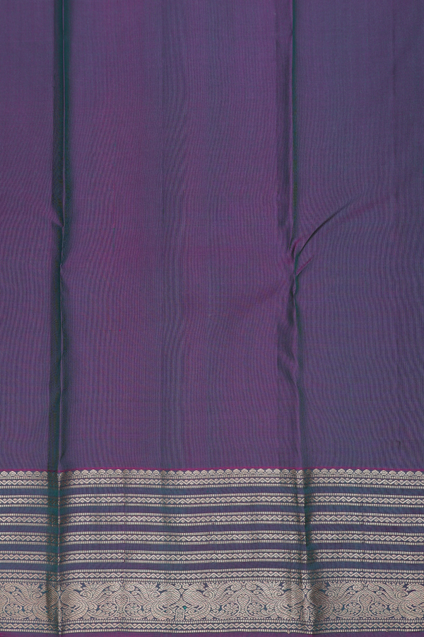 Kanchipuram Silk Saree In Green With Peacock Buttas
