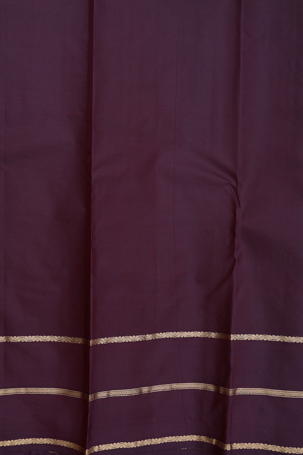 Kanchipuram Silk Saree In Golden Brown With Checks Design