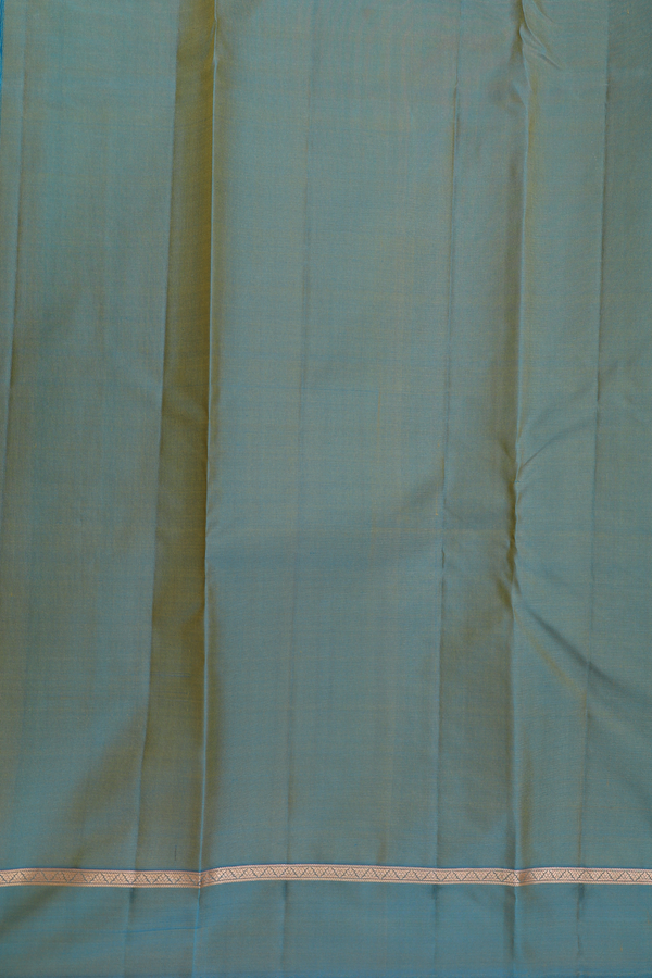 Kanchipuram Silk Saree In Royal Yellow With Stripes Design