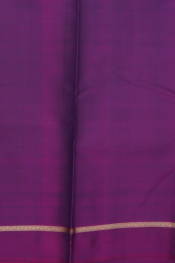Kanchipuram Silk Saree In Blue Along Stripes With Buttas