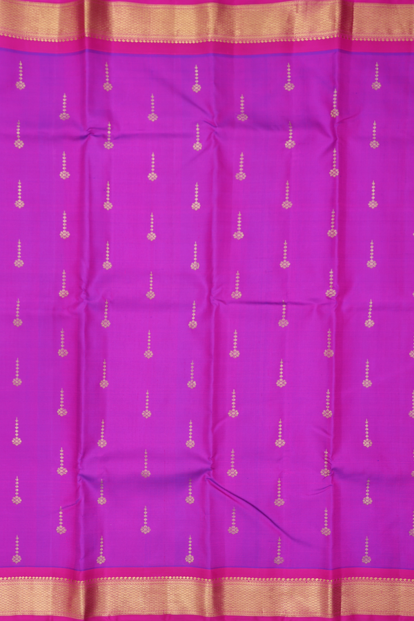 Kanchipuram Silk Saree In Purple Rose With Zari Buttas