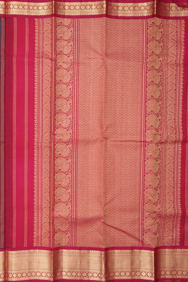 Kanchipuram Silk Saree In Teal Green With Floral Buttas