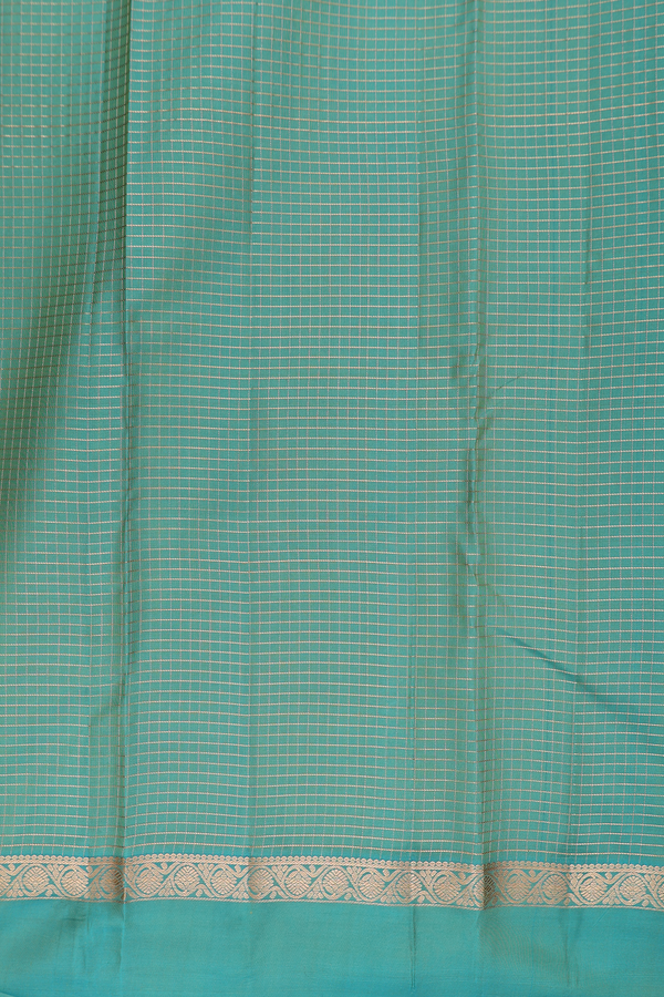 Kanchipuram Silk Saree In Sunflower Yellow With Checks