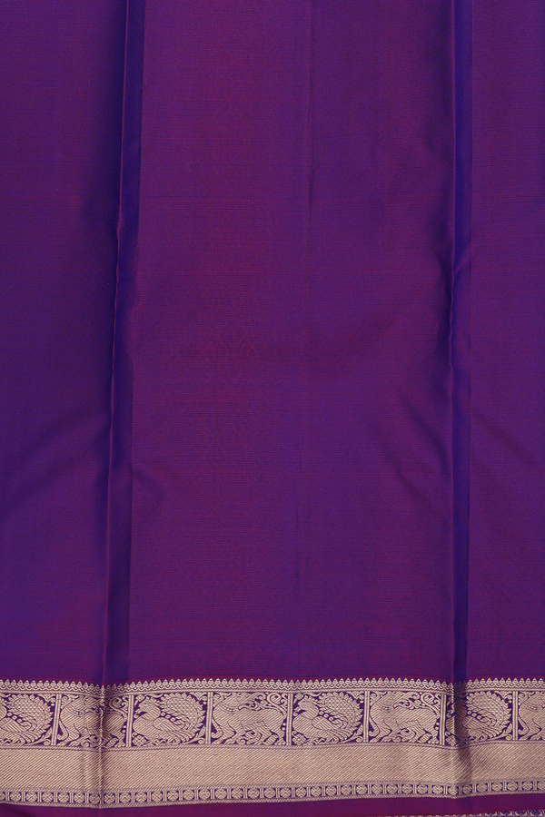 Kanchipuram Silk Saree In Cobalt Blue With Floral Buttas