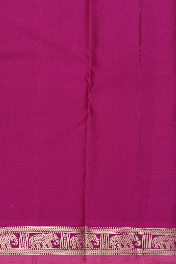 Kanchipuram Silk Saree In Lime Green With Elephant Buttas
