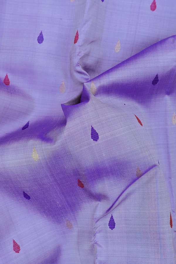 Kanchipuram Silk Saree In Dual Tone With Rain Drops Buttas