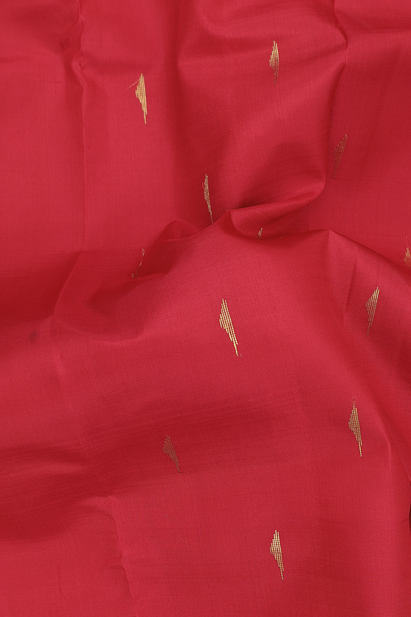 Kanchipuram Silk Saree In Red With Malli Moggu Buttas