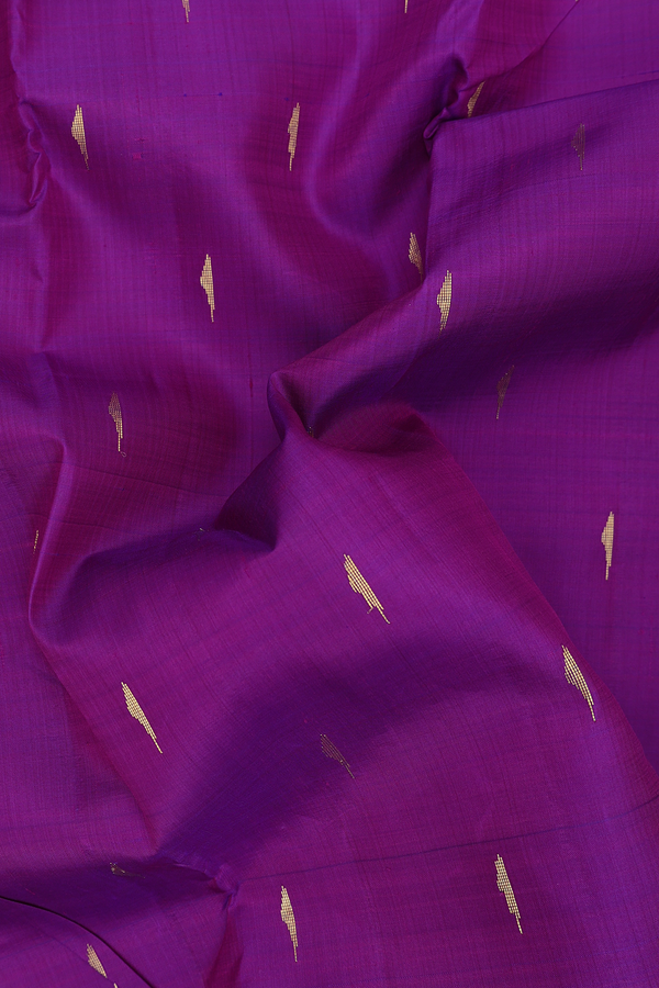 Kanchipuram Silk Saree In Purple With Malli Moggu Buttas