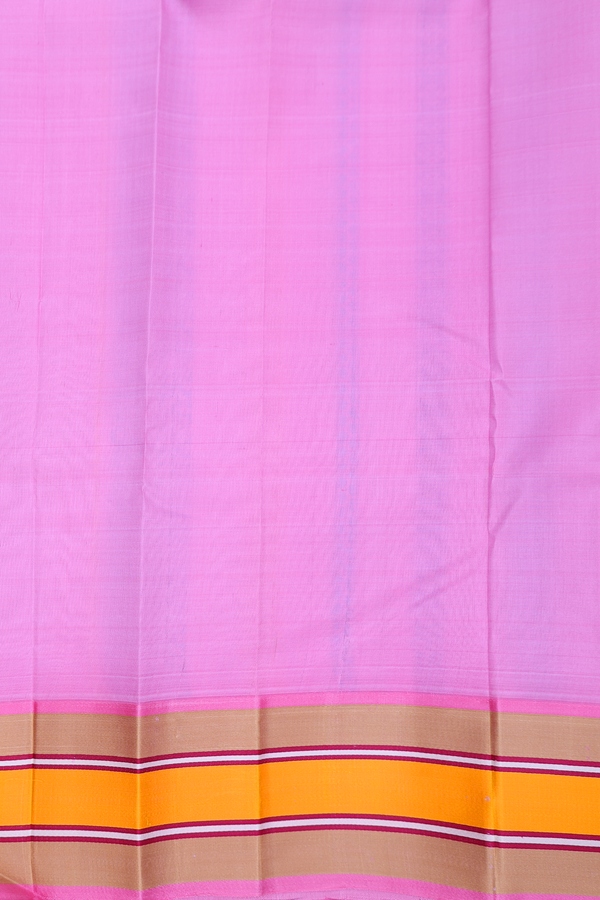 Kanchipuram Silk Saree In Cerulean Blue With Zari Buttas