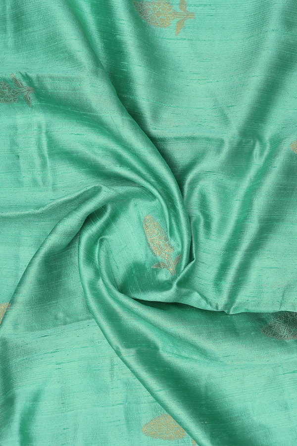 Floral Motifs Mint Green Raw Silk Dupatta