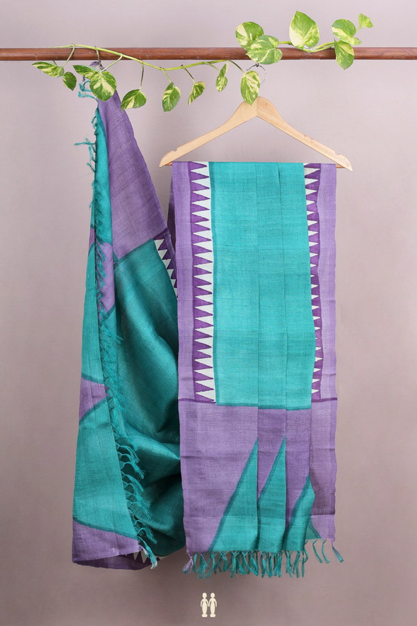 Plain Green Tussar Silk Dupatta