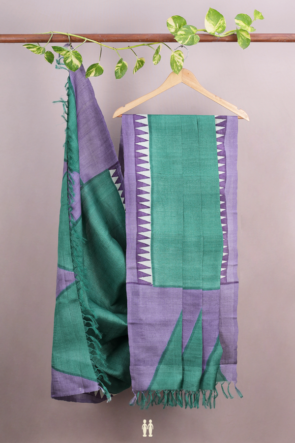 Plain Green Tussar Silk Dupatta