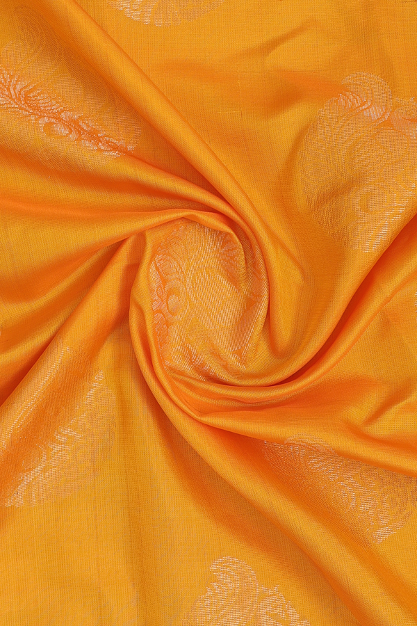 Zari Motifs Mango Yellow Silk Dupatta