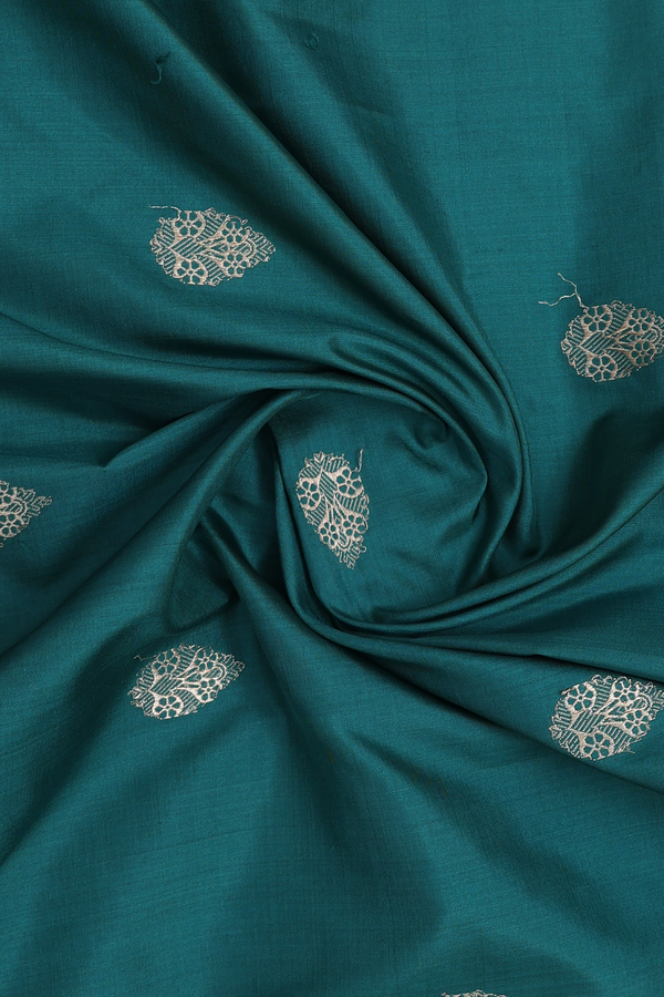Thilagam Buttas Green Silk Dupatta