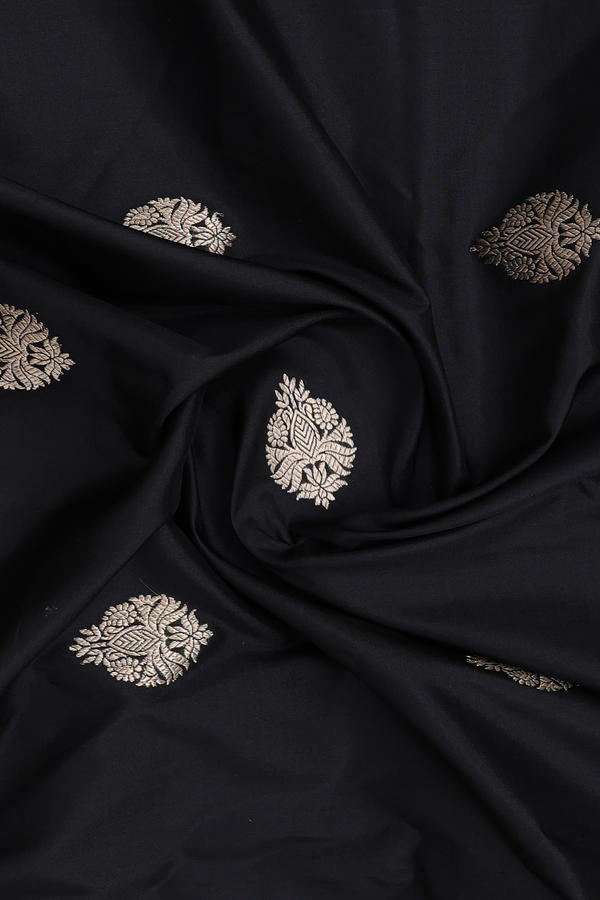 Zari Buttas Black Silk Dupatta