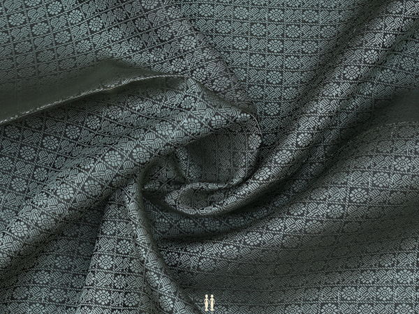 Peacock Design Green Kanchipuram Silk Blouse Material