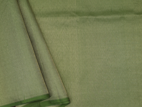 Chevron Design Dark Green Kanchipuram Silk Blouse Material