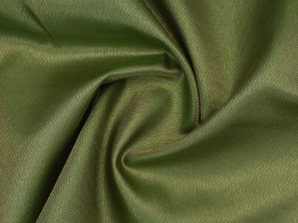 Chevron Design Dark Green Kanchipuram Silk Blouse Material