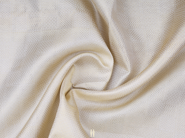 Brocade Design Cream Color Kanchipuram Silk Blouse Material