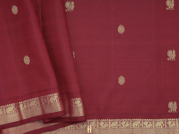 Peacock Buttas Red Kanchipuram Blouse Material