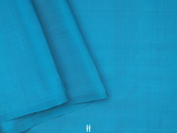 Plain Teal Blue Kanchipuram Silk Blouse Material