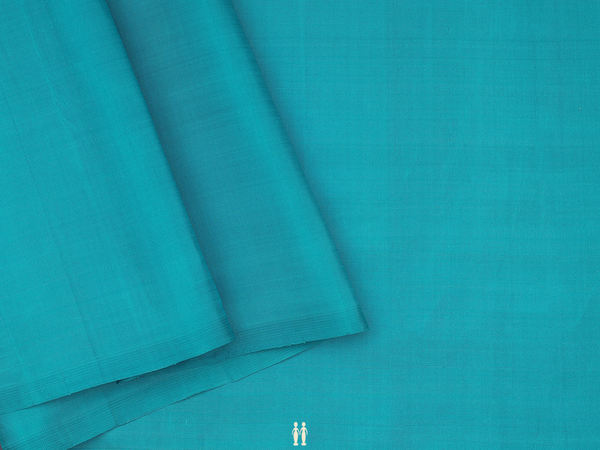 Plain Teal Blue Kanchipuram Silk Blouse Material