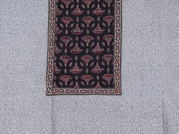 Printed Design Grey Cotton Unstitched Salwar Material