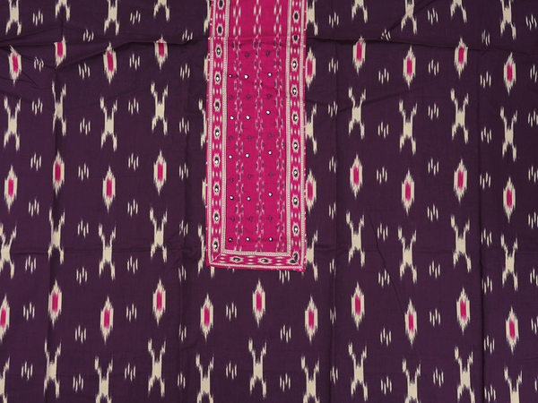 Printed Design Grape Purple Cotton Unstitched Salwar Set