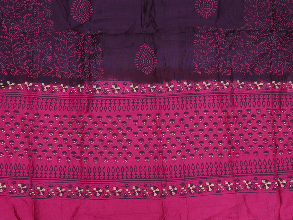 Printed Design Grape Purple Cotton Unstitched Salwar Set