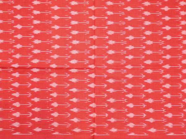 Printed Design Vermillion Red Cotton Unstitched Salwar Material