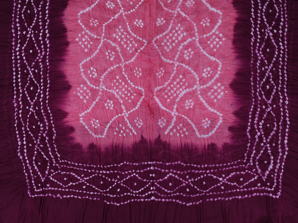 Tie And Dye Design Pink Bandhani Salwar Material
