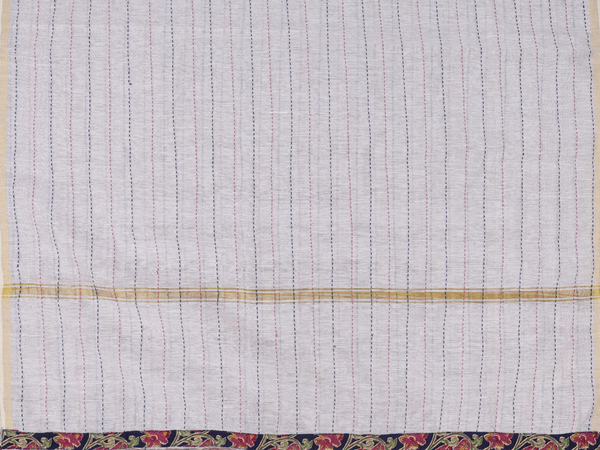 Floral Design Navy Blue Cotton Salwar Material