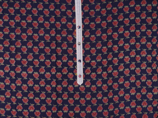 Floral Design Navy Blue Cotton Salwar Material