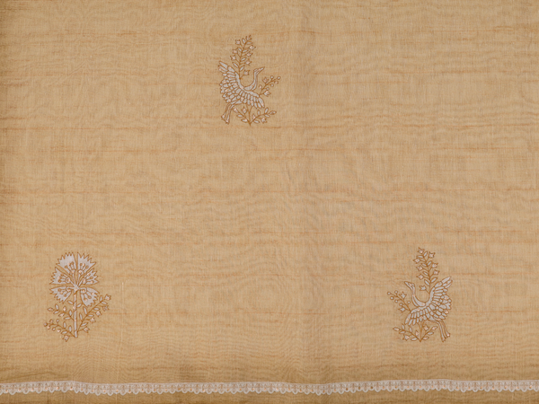 Floral Buttas Yellow Linen Unstitched Salwar Material