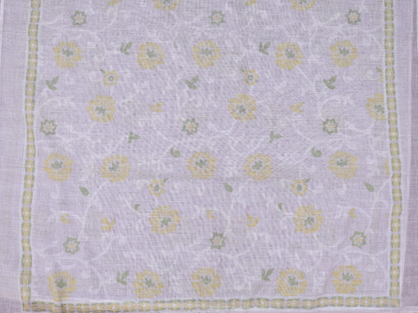 Ogee Design White And Grey Cotton Unstitched Salwar Material