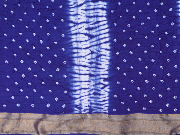 Tie And Dye Design Royal Blue Bandhani Salwar Material