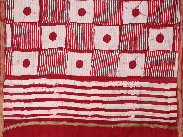 Printed Design Ruby Red Cotton Unstitched Salwar Material
