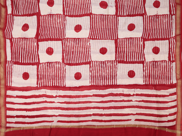 Printed Design Ruby Red Cotton Unstitched Salwar Material
