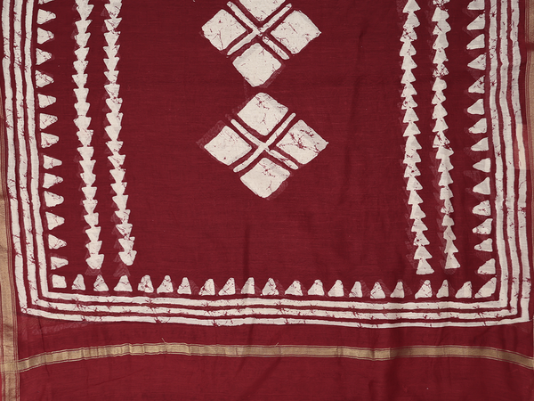 Printed Design Ruby Red Cotton Unstitched Salwar Material