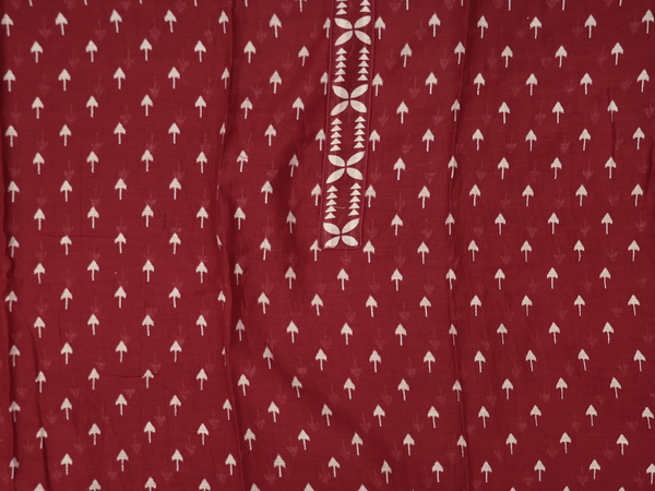 Printed Design Ruby Red Cotton Unstitched Salwar Material