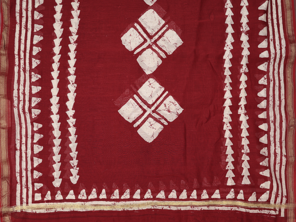 Printed Design Cherry Red Cotton Unstitched Salwar Material