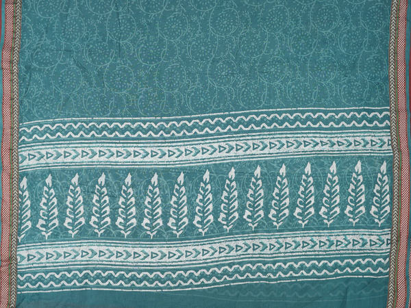 Printed Design Cerulean Blue Cotton Unstitched Salwar Material
