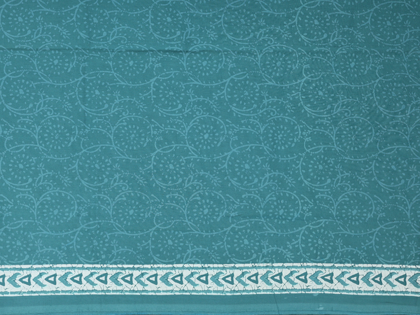 Printed Design Cerulean Blue Cotton Unstitched Salwar Material