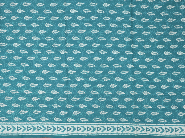 Printed Design Cerulean Blue Cotton Unstitched Salwar Material