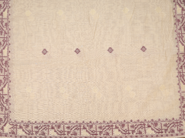 Threadwork Buttas Pastel Brown Silk Cotton Salwar Material